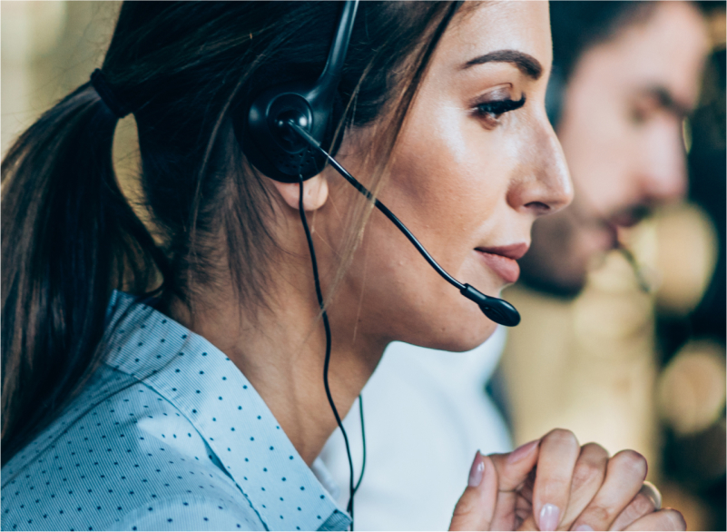 Woman at call center